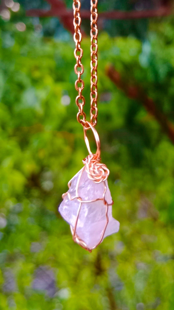 Collar de cuarzo Rosa