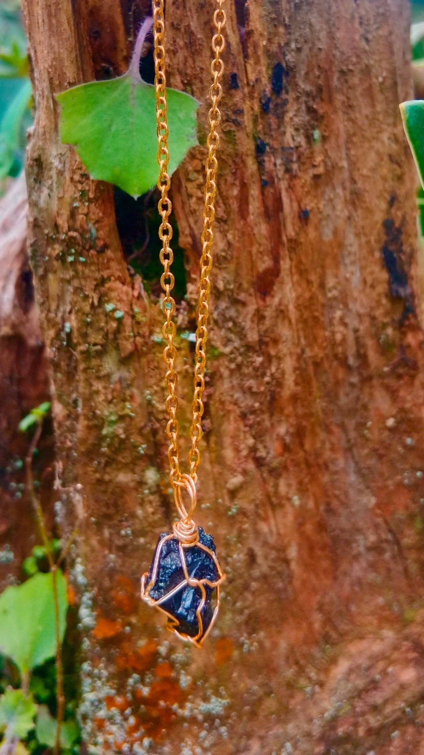 Collar de cuarzo Turmalina negra