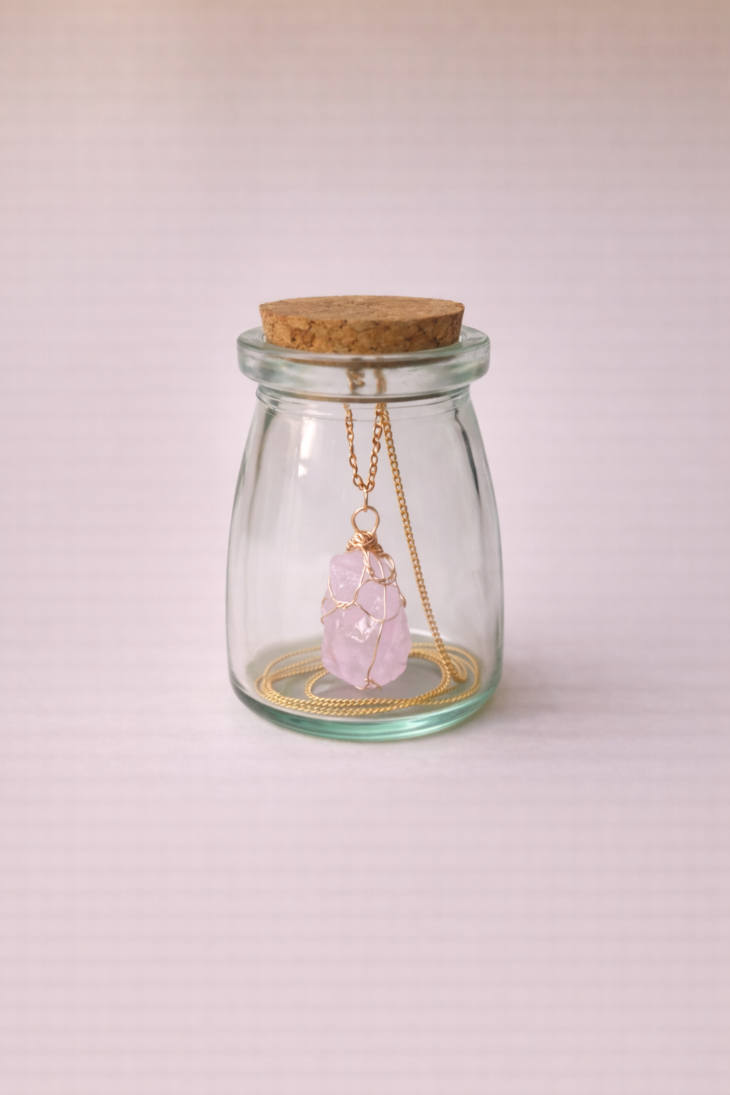 Collar de cuarzo Rosa