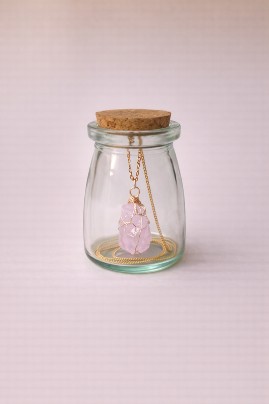 Collar de cuarzo Rosa