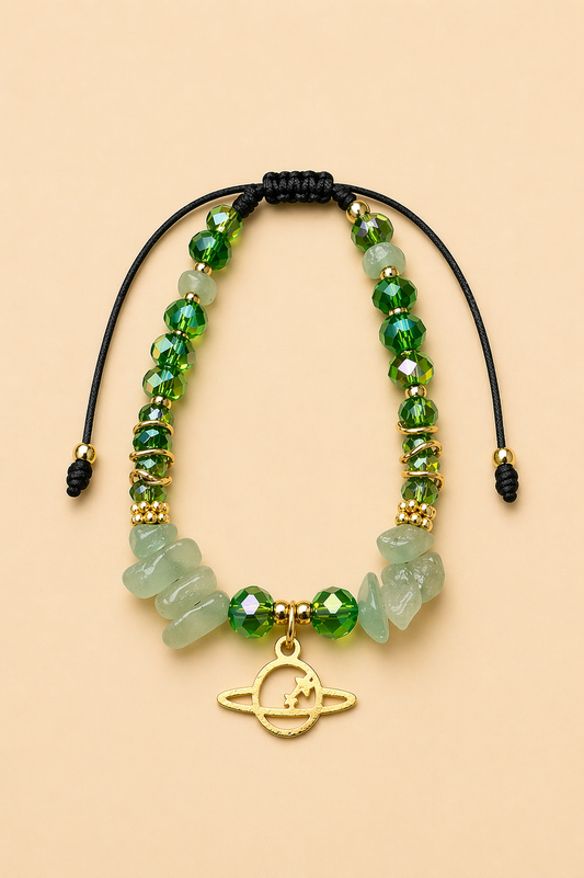 Pulsera de cuarzo jade con murano