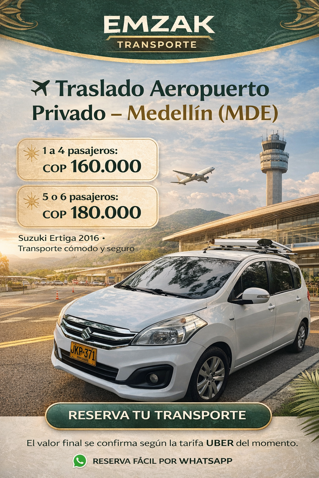 ✈️ Traslado Aeropuerto Privado – Medellín (MDE)