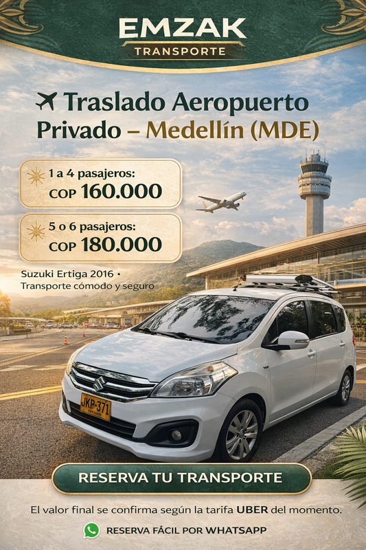 ✈️ Traslado Aeropuerto Privado – Medellín (MDE)