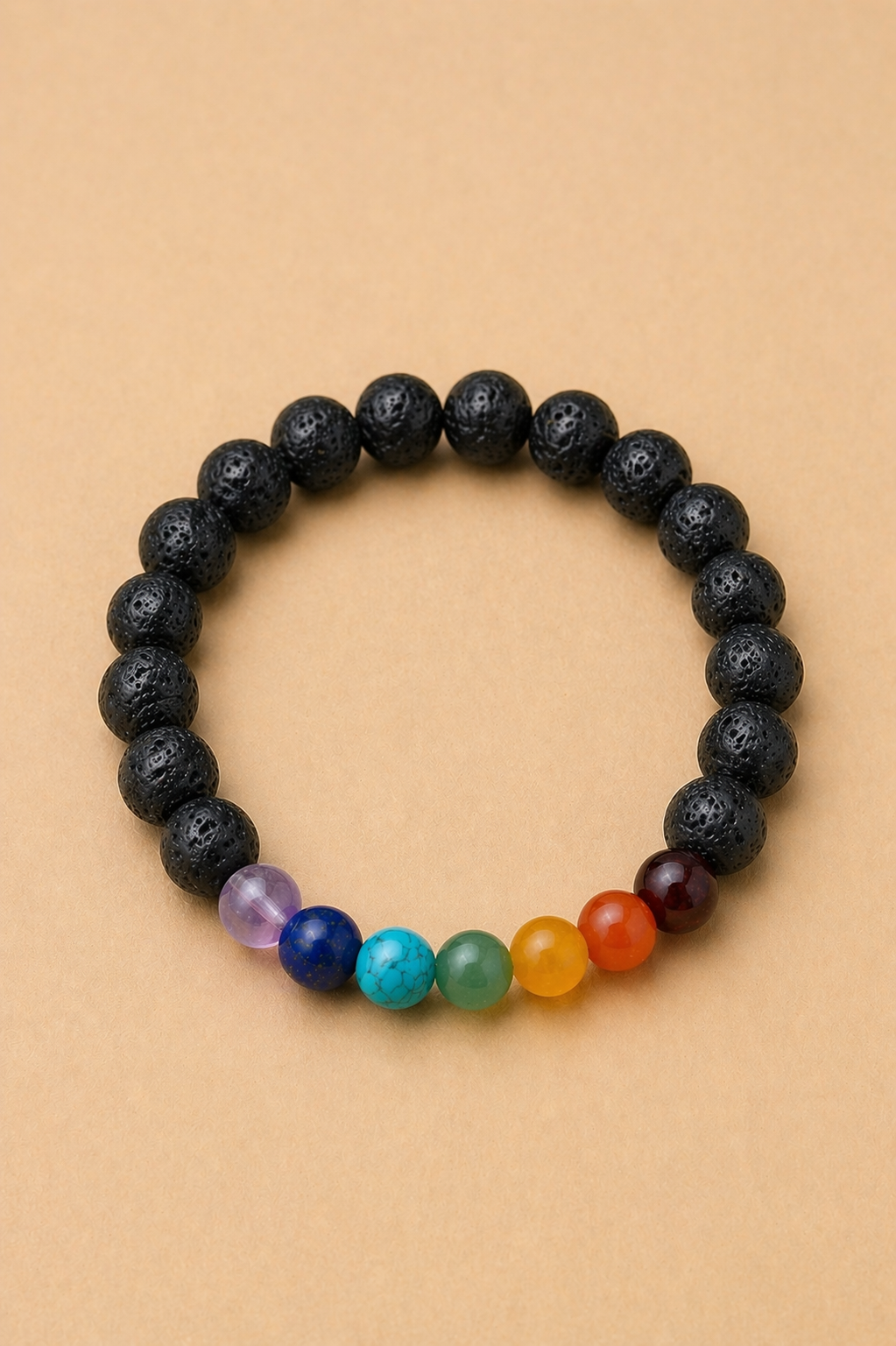 Pulsera 7 chakras piedra volcánica