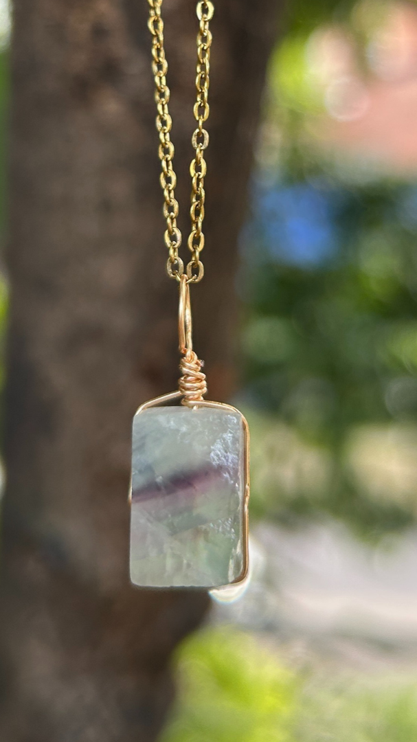 Collar de cuarzo Fluorita